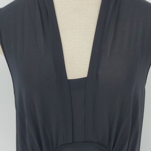 Nine West chiffon black top, size large. Great for layered look. - Picture 2 of 7
